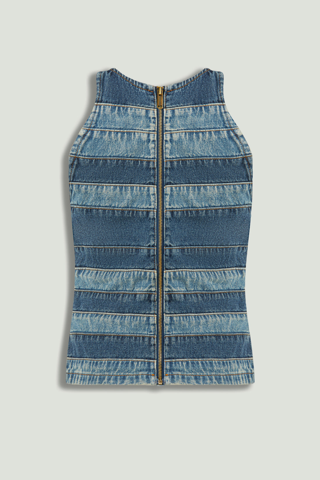 Halter Neck Denim Blouse