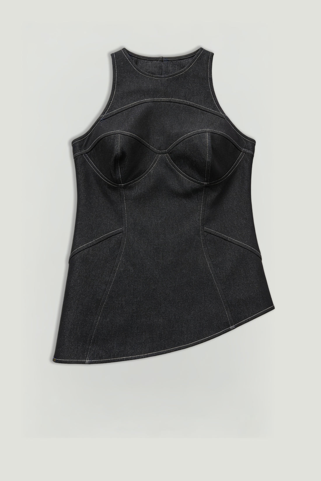 Halter Neck Denim Bustier Top