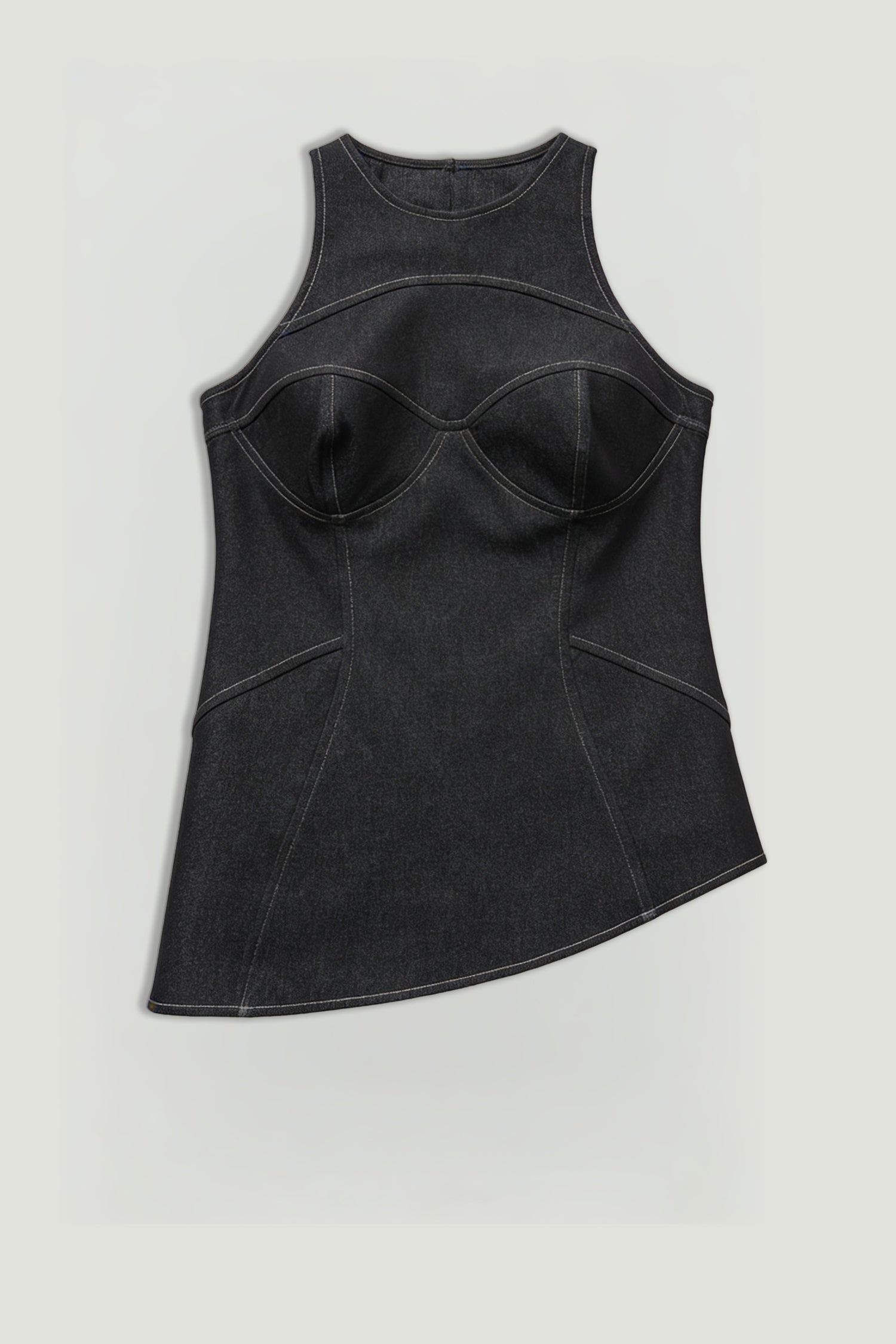 Halter Neck Denim Bustier Top