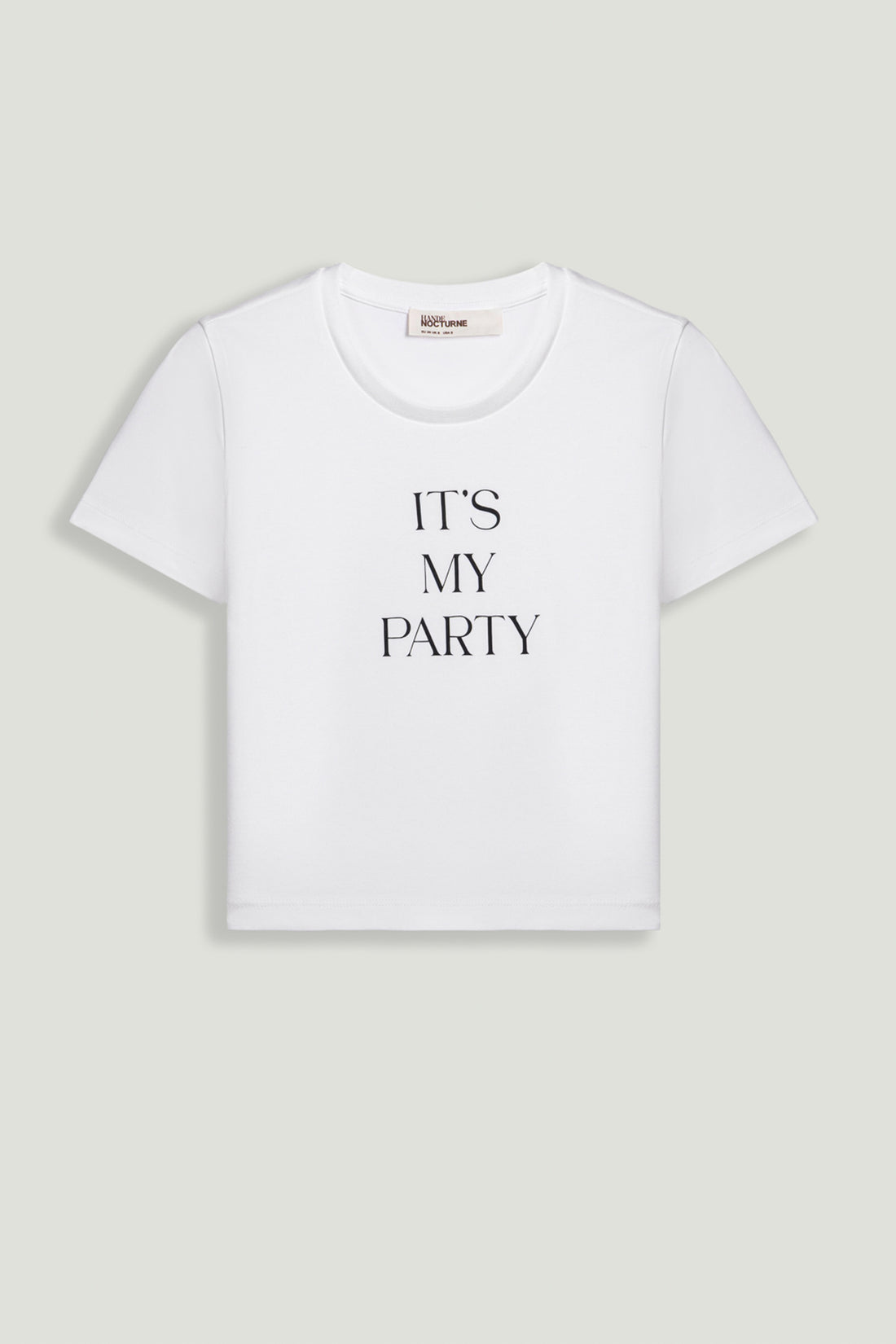 Crew Neck Cropped Slogan T-Shirt