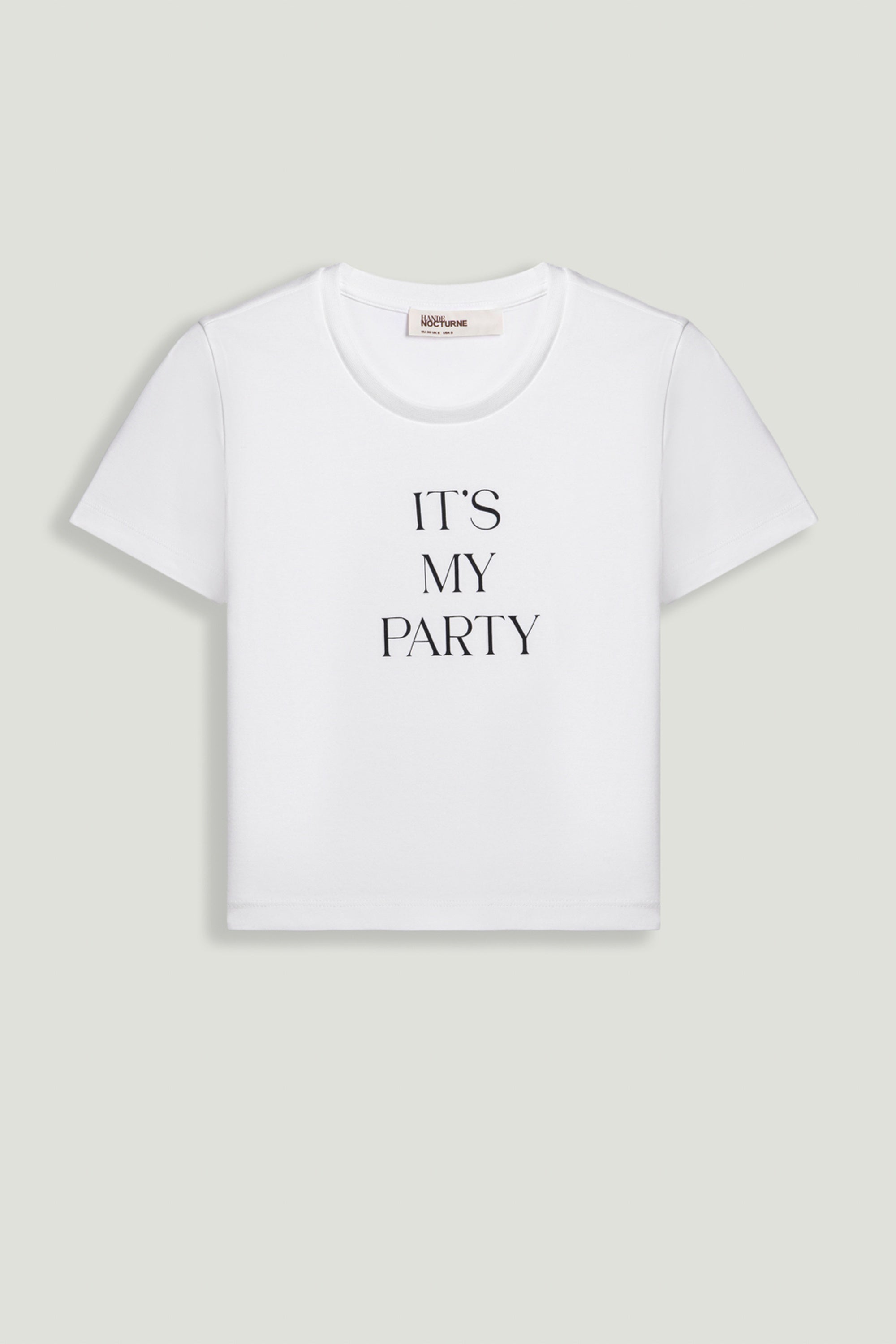 Crew Neck Cropped Slogan T-Shirt