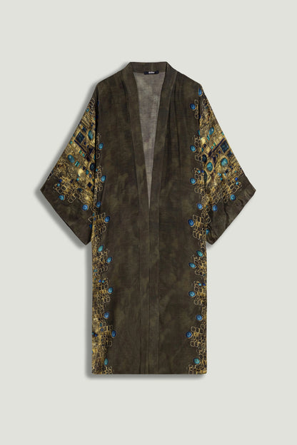 Printed Long Kimono