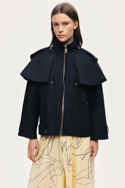 Hooded Short Trench Jacket
