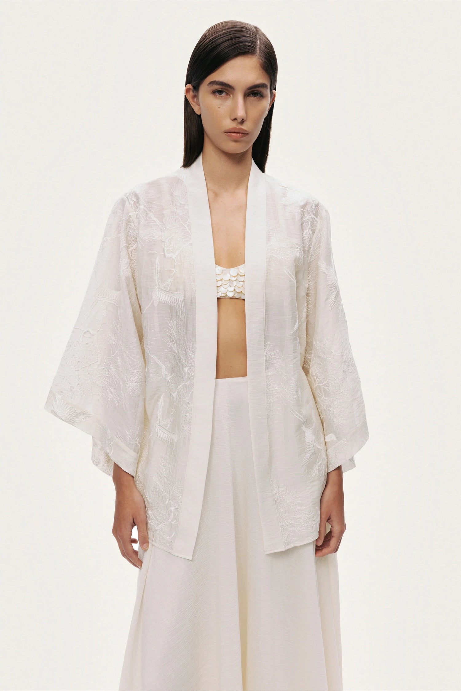 Textured Jacquard Kimono