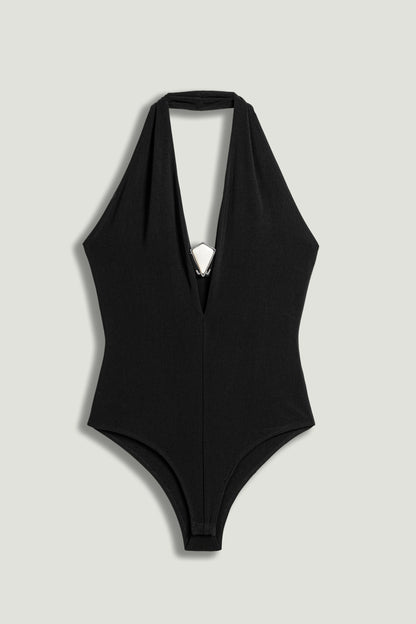 Halter Deep V Blouse