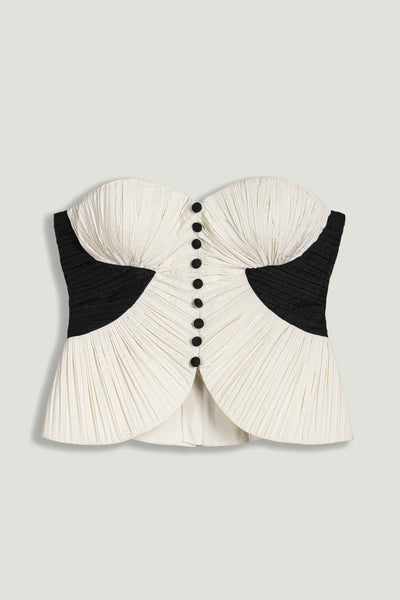 Structured Strapless Contrast Bustier Top – Nocturne