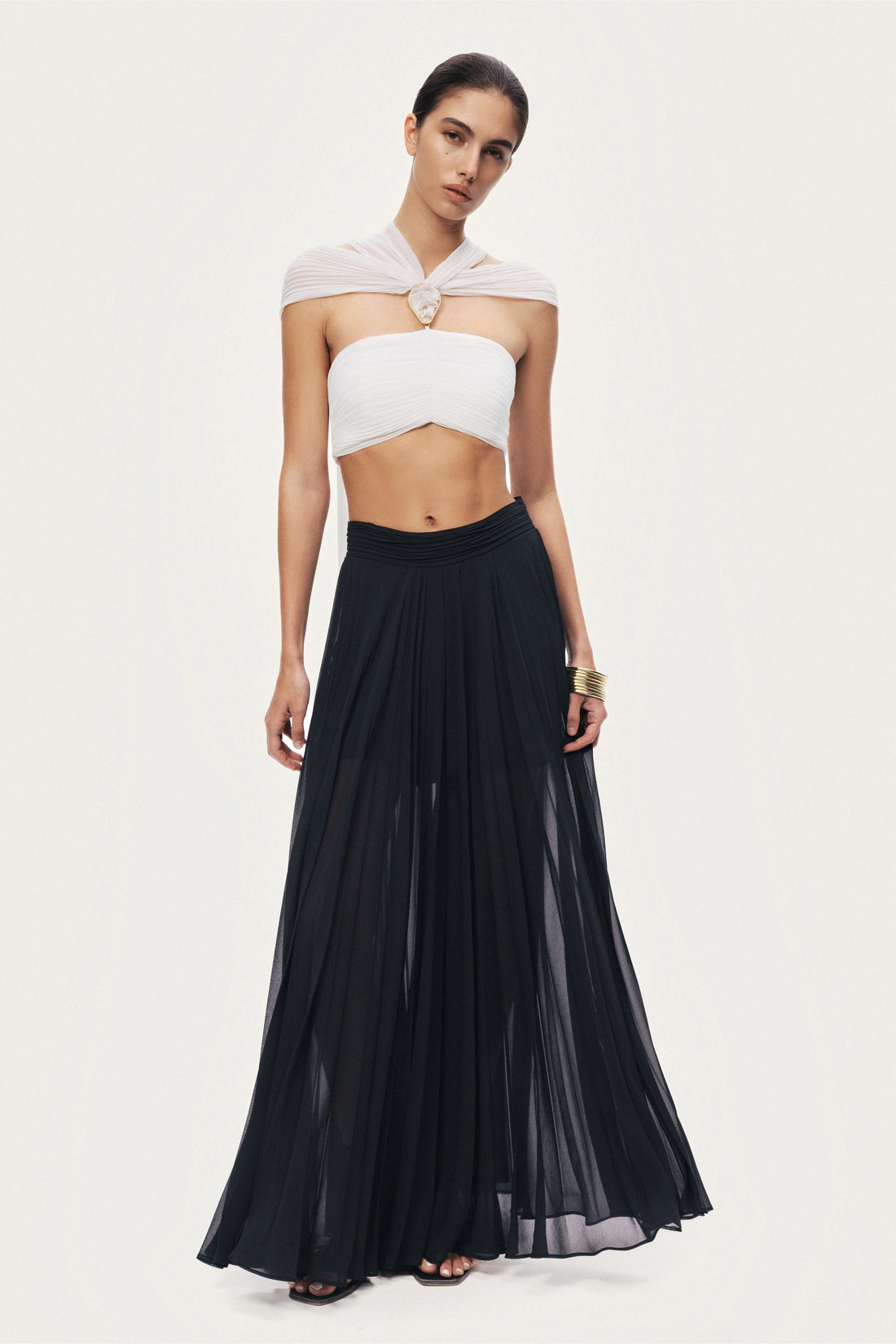 Strapless Draped Bustier Top