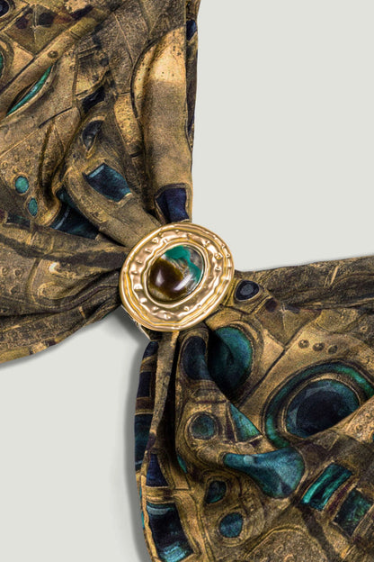 Printed Ring Detail Crop Top