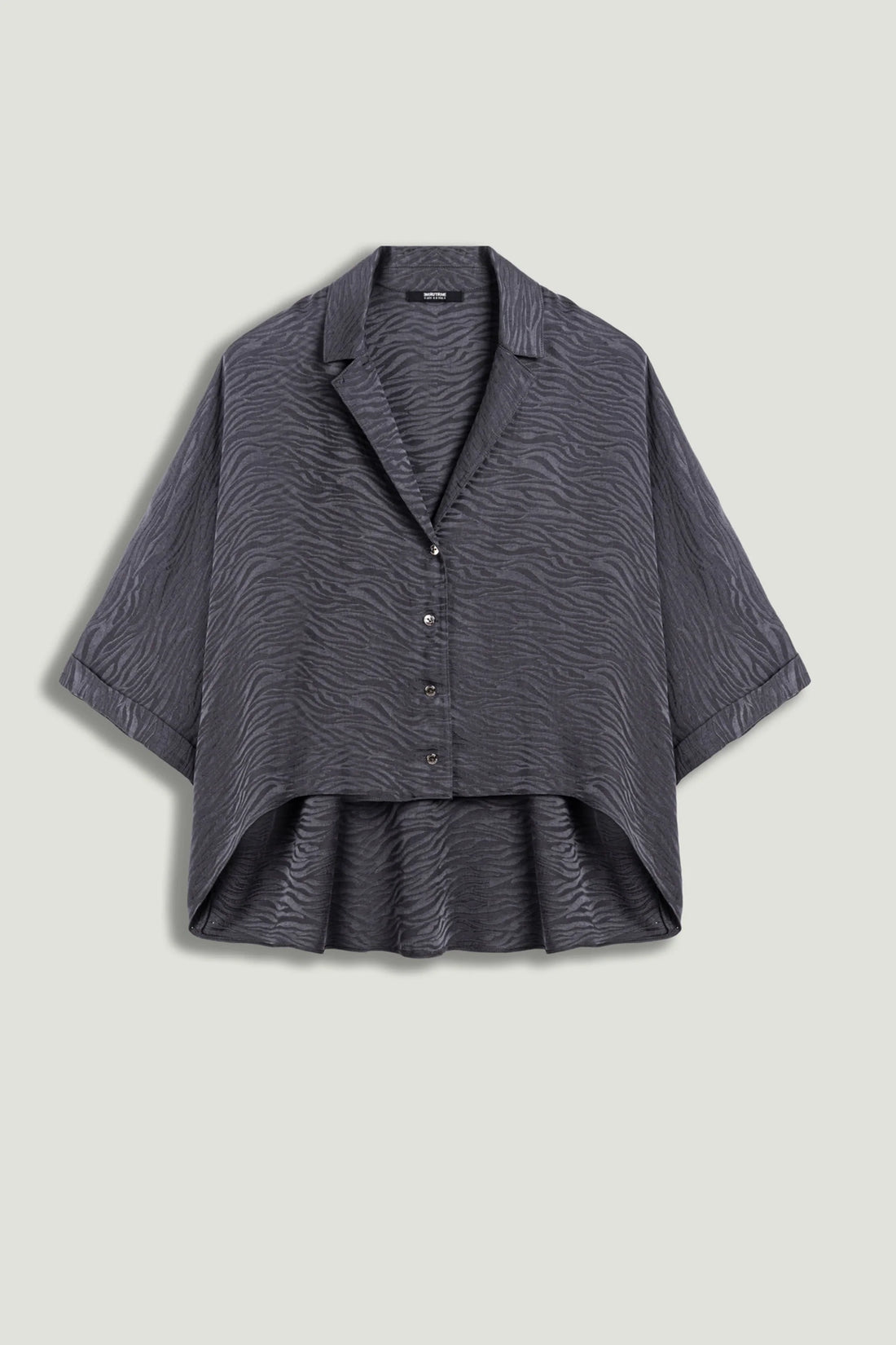 Relaxed Short-Sleeve Textured Shirt