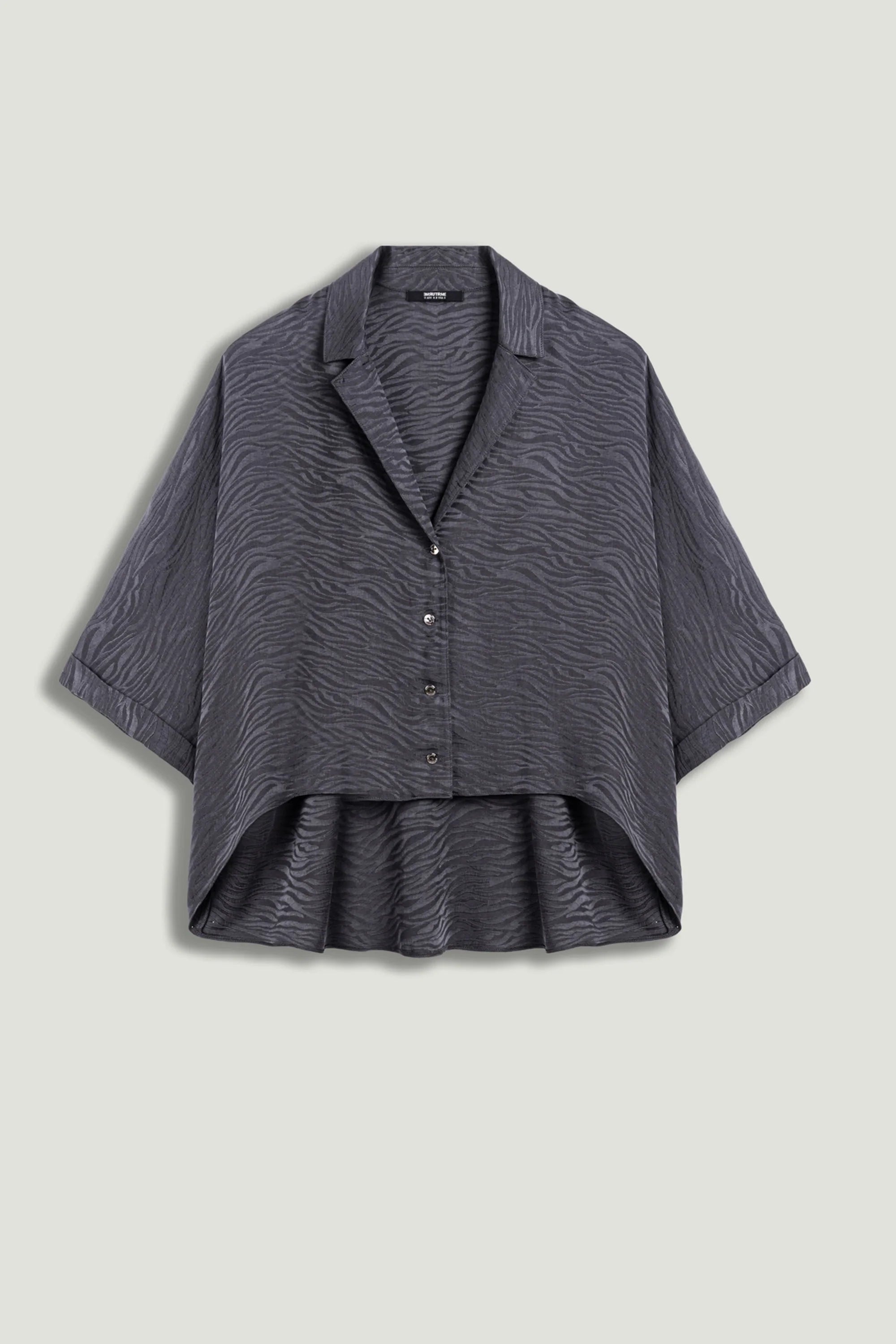 Relaxed Short-Sleeve Textured Shirt