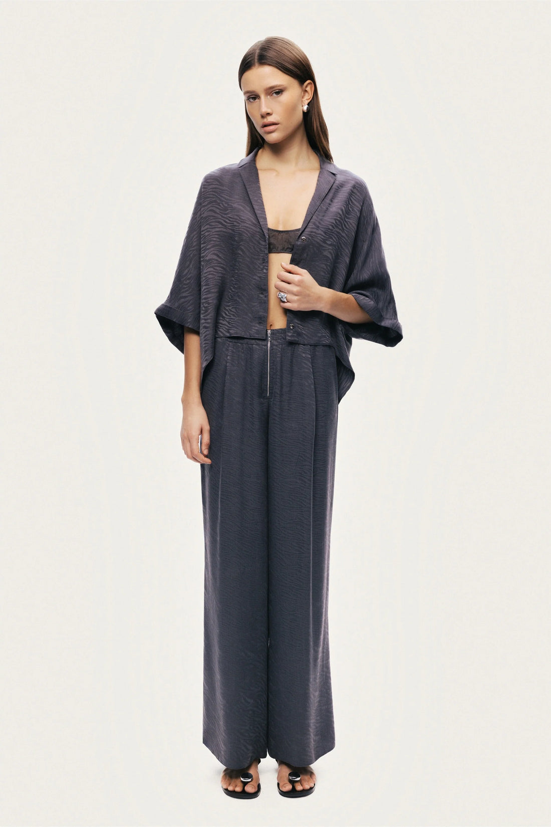 Relaxed Short-Sleeve Textured Shirt