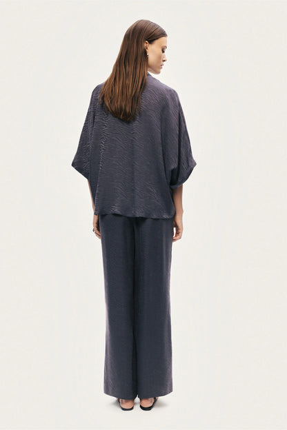 Relaxed Short-Sleeve Textured Shirt