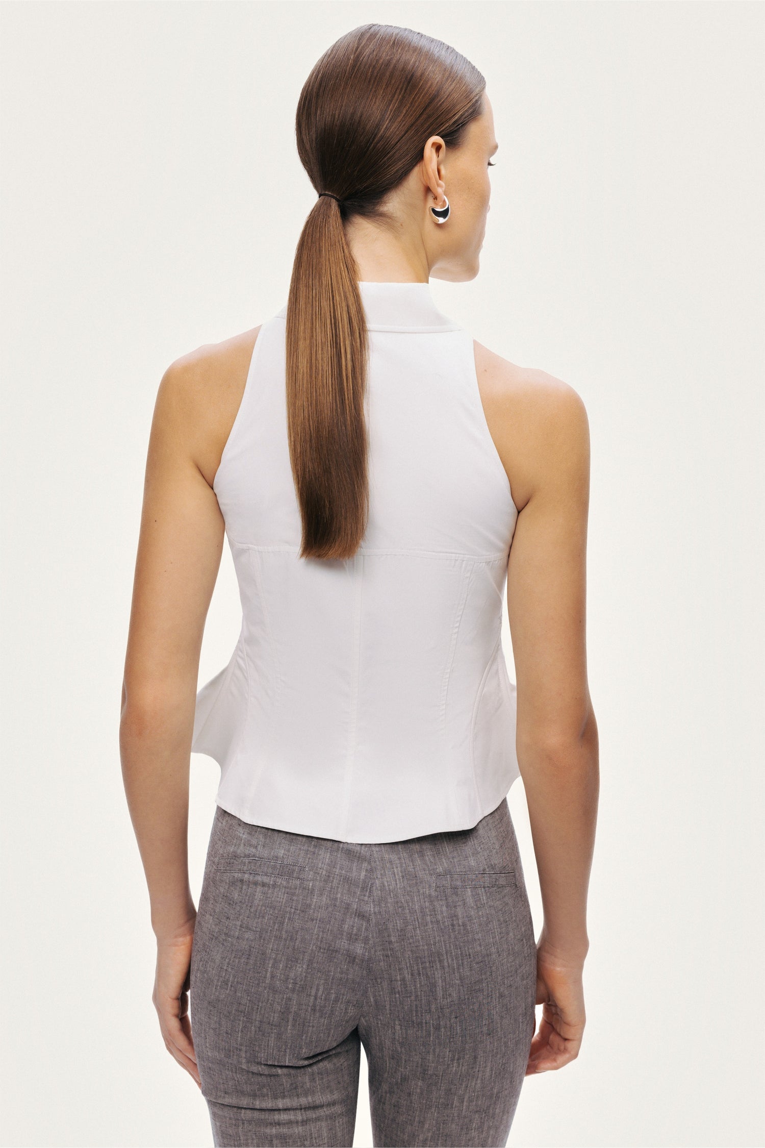 Structured Halter Peplum Top