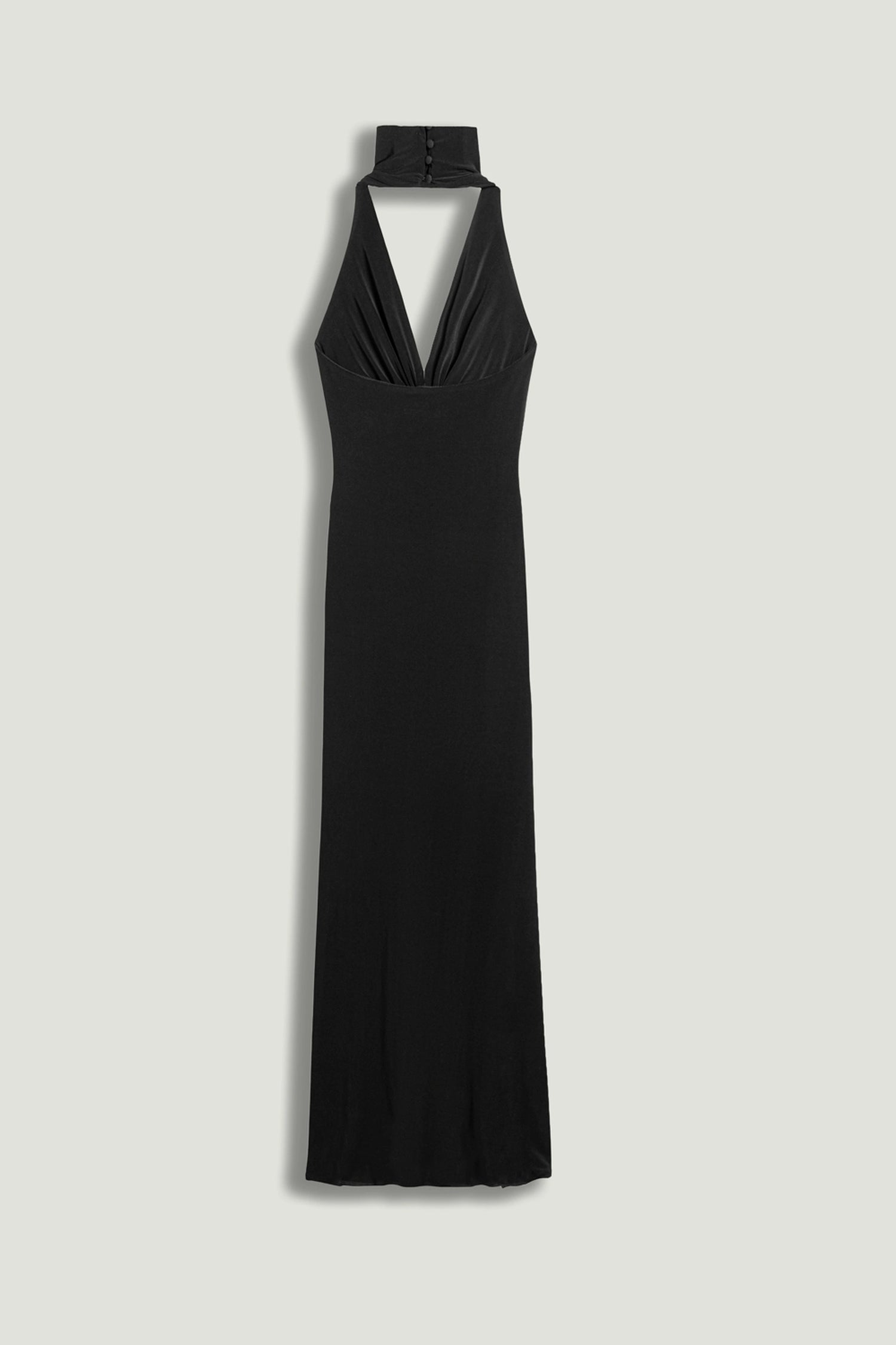 halter neck night dress Halter-Neck Draped Maxi Dress