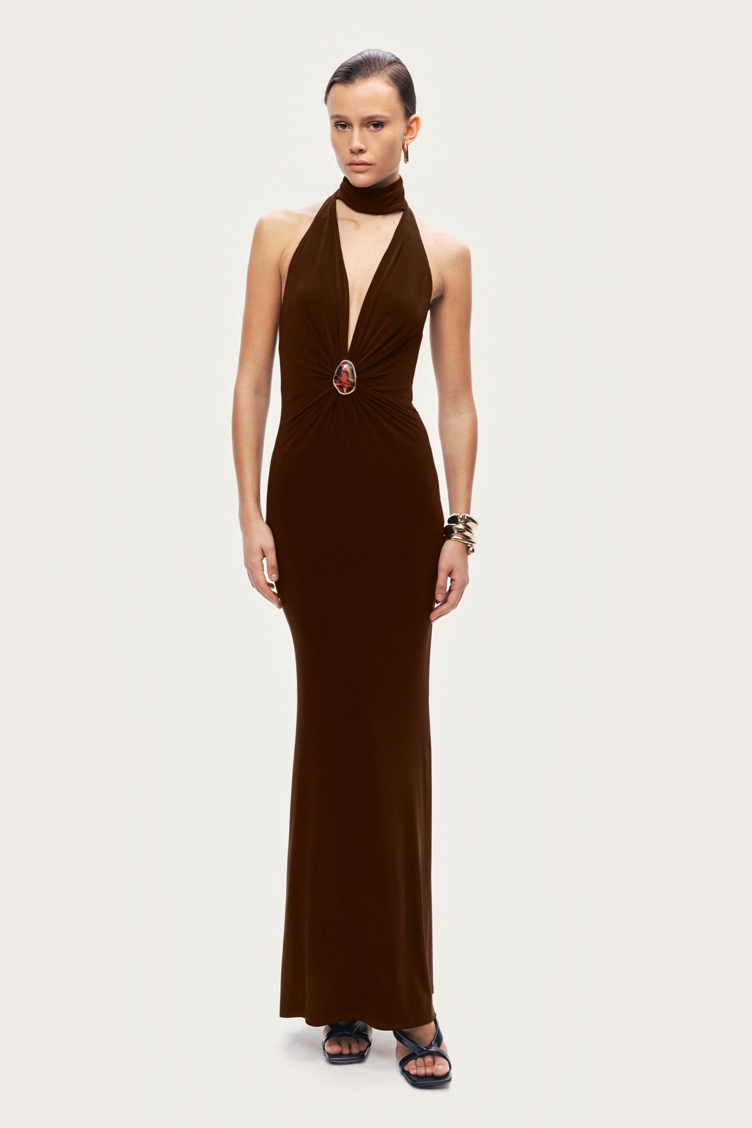 nocturne brown dress Bronze Nocturne Draped Top