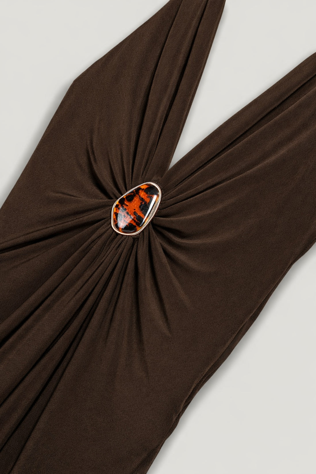 Halter-Neck Draped Maxi Dress