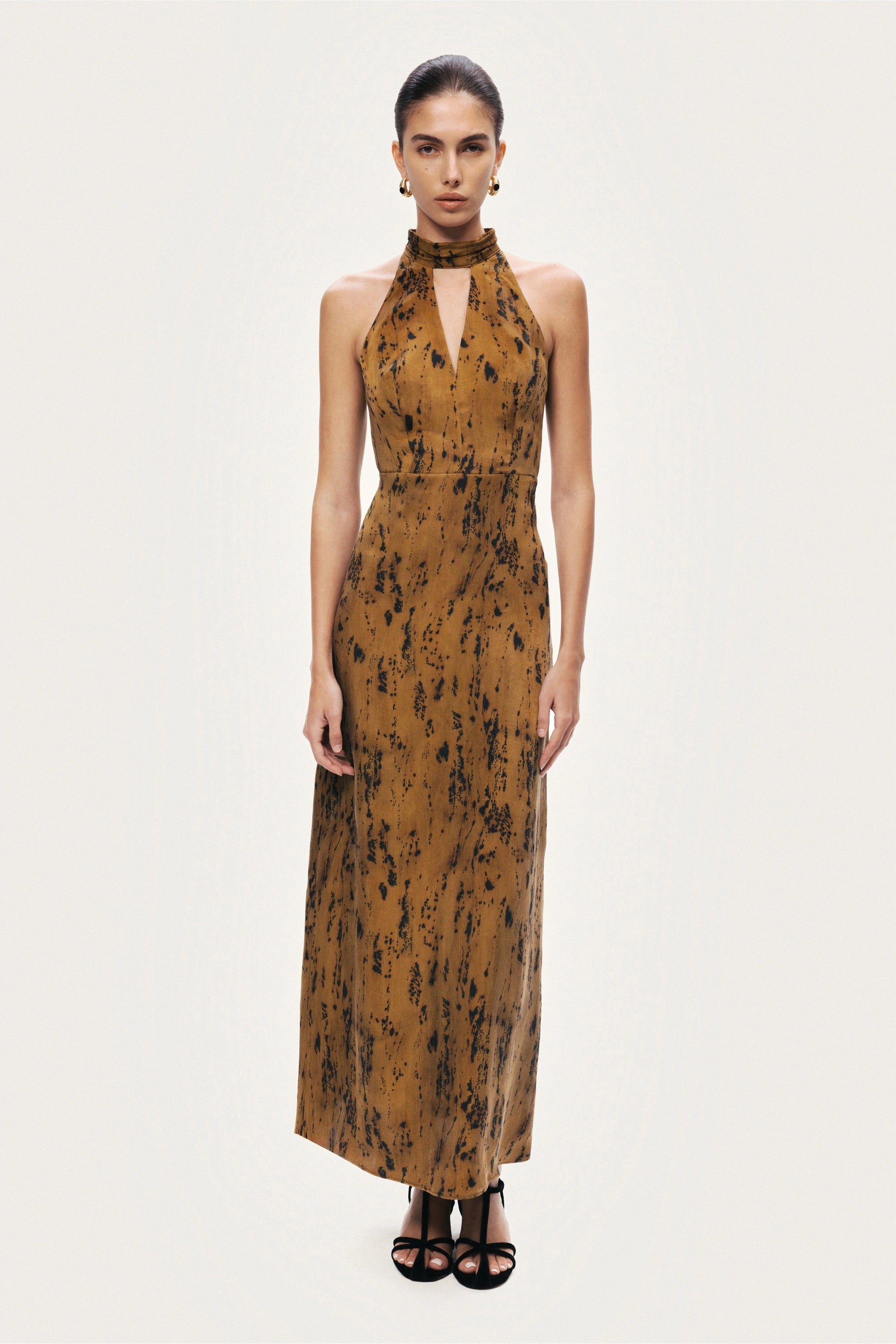 printed halter maxi dress Halter-Neck – Nocturne Color:Limited Mulberry Blush Breezy Chiffon Spliced Strapless edge ruffle mens tennis