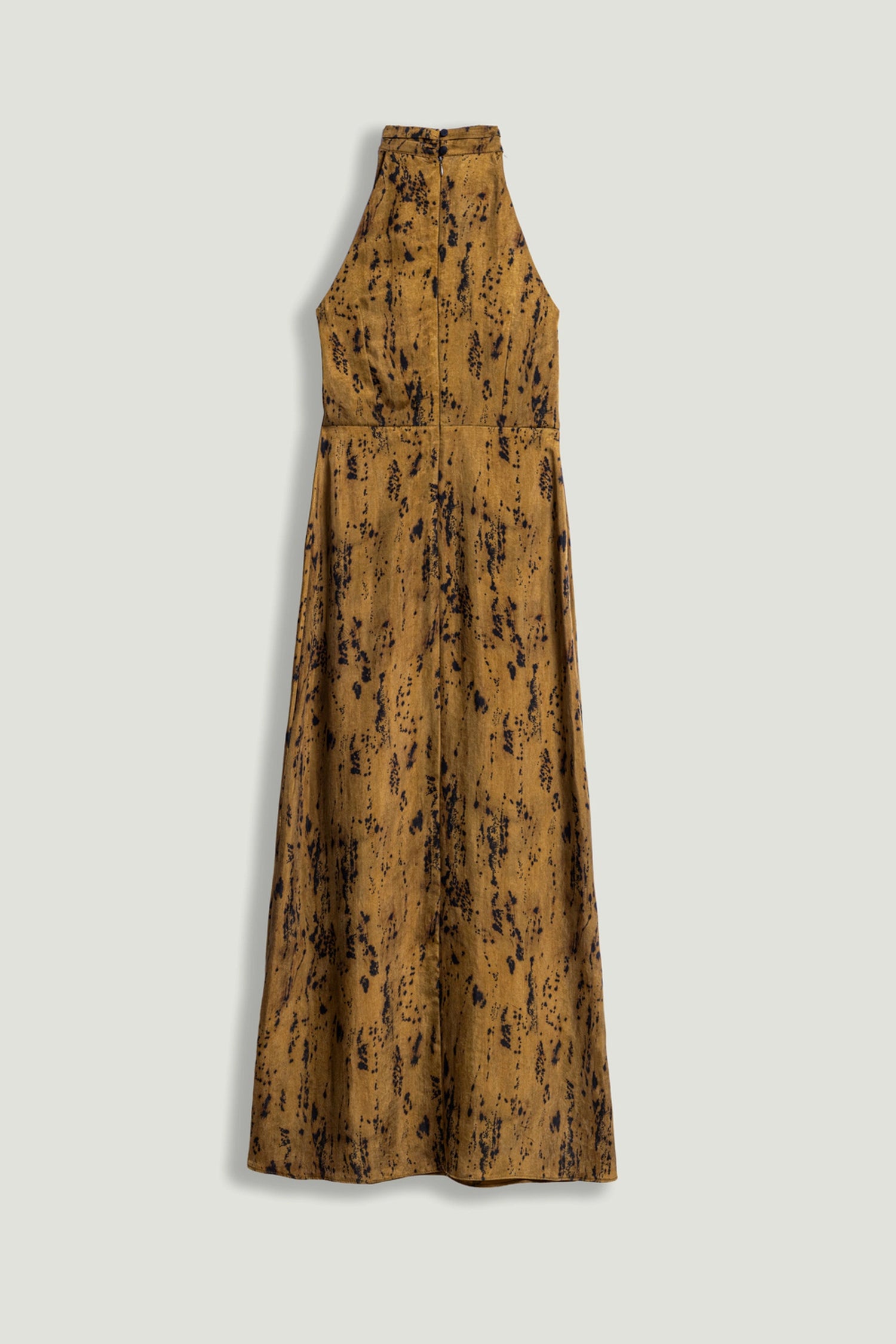 printed halter neck dress Printed Halter Neck Maxi Dress-Cream S
