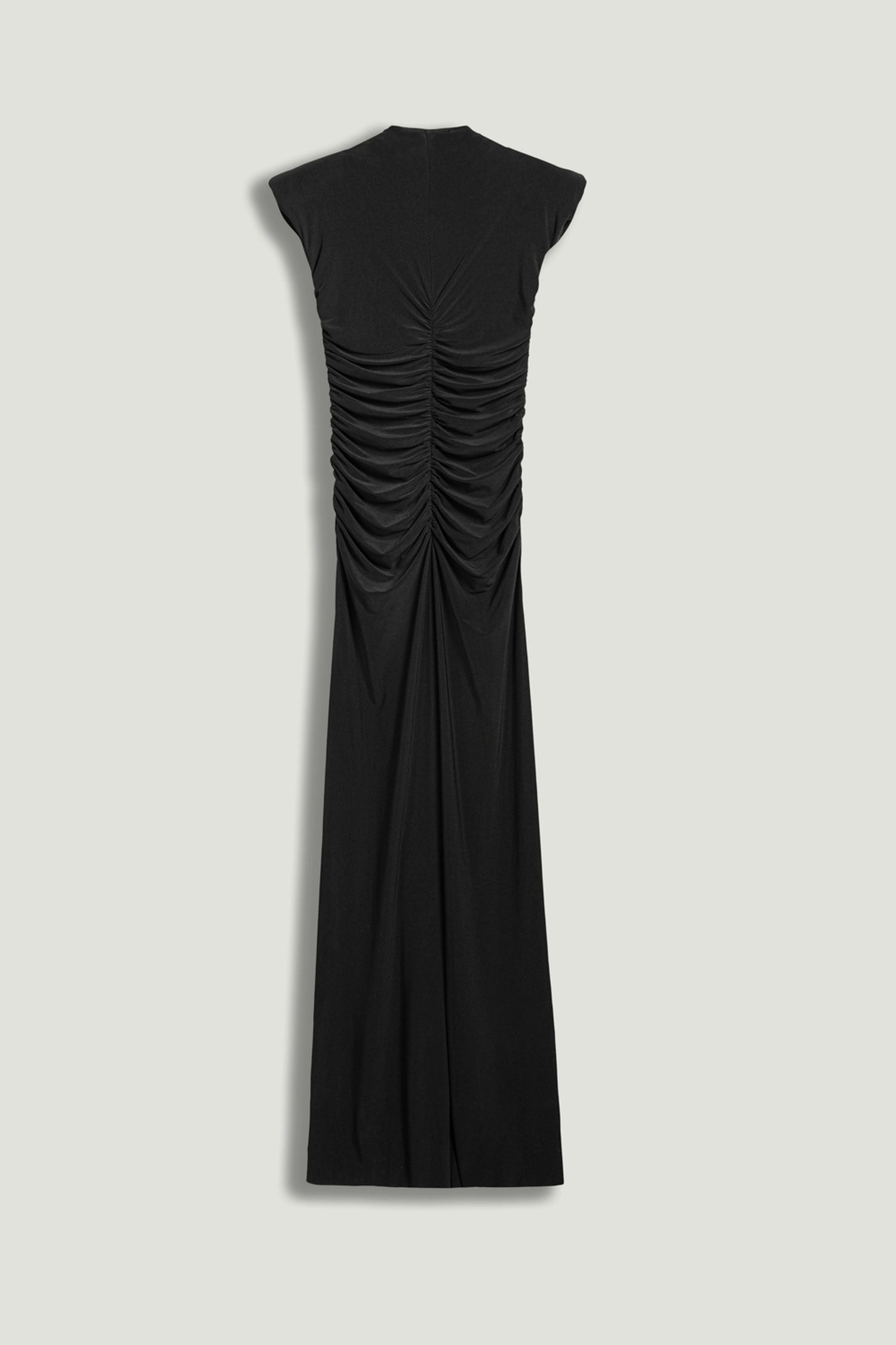 deep v neck ruched dress Sleeveless Ruched Front Slit Bodycon Casual Wedding Dress