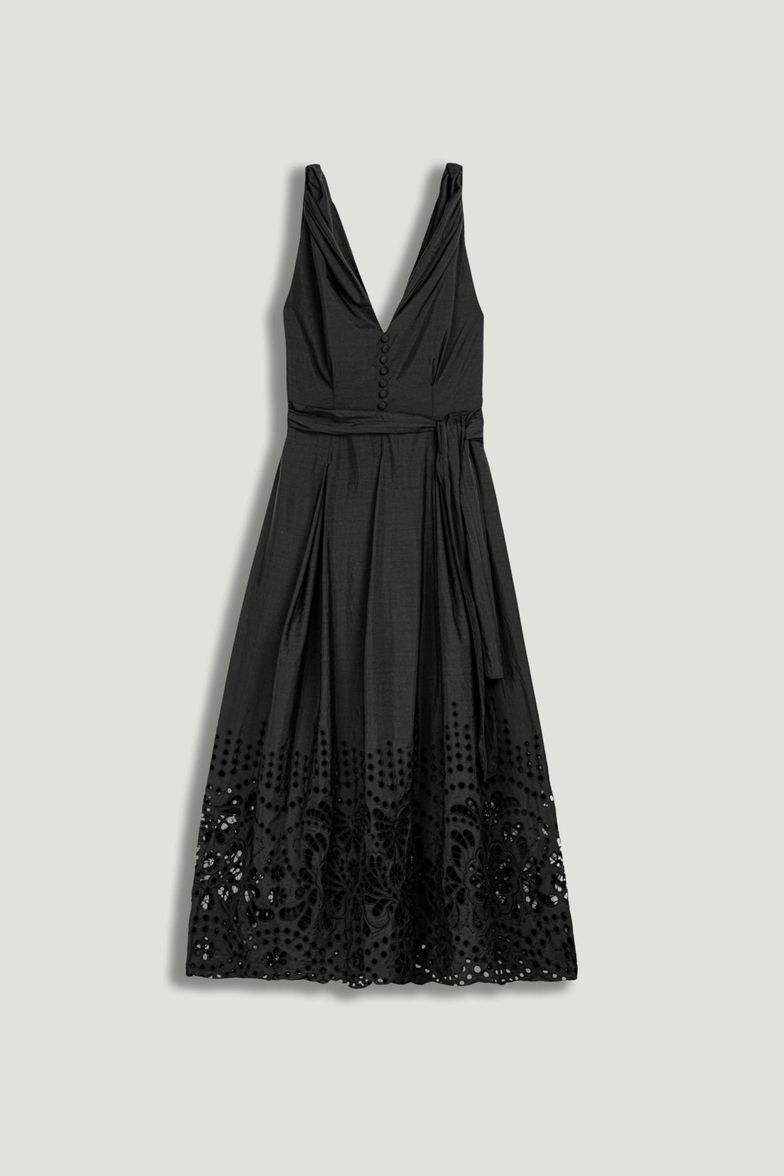 Sleeveless Embroidered Midi Dress