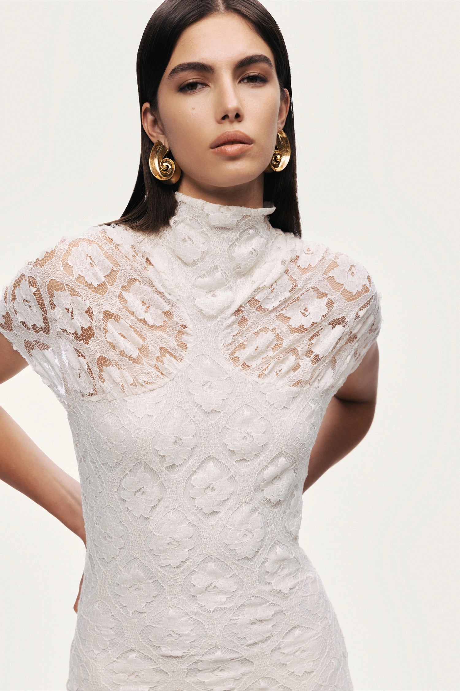 high neck lace dress High-Neck and Satin A-Line Wedding A tight Women's Lace Halter Maxi Dress