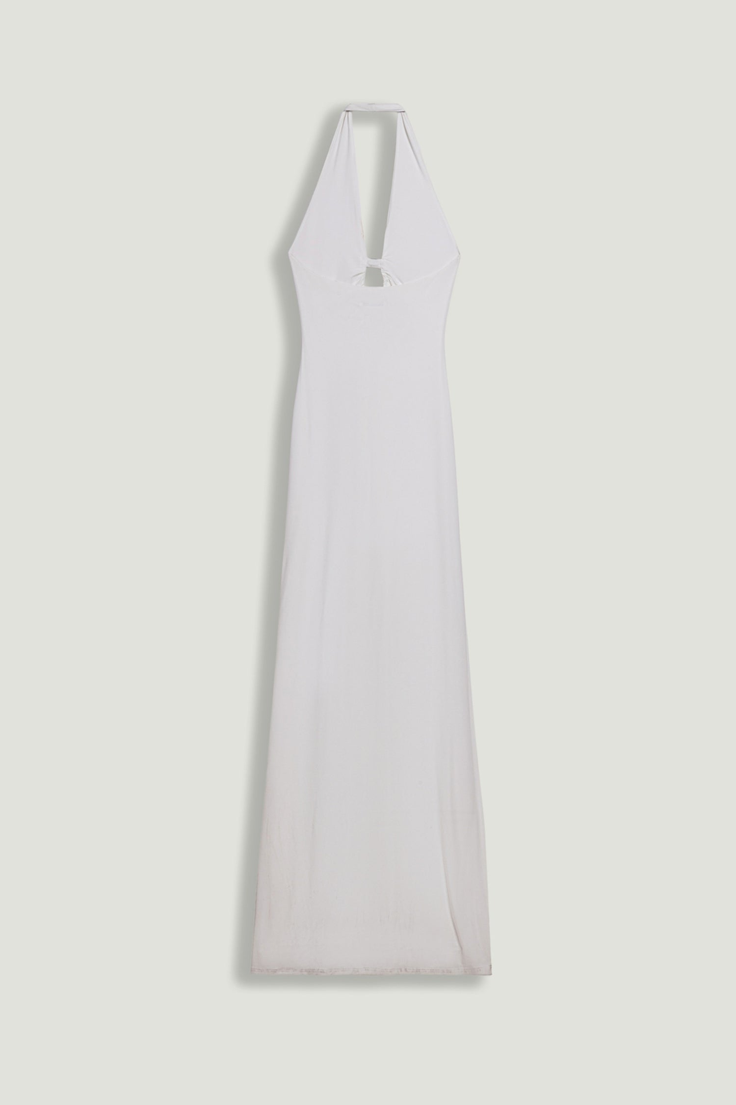 Draped Buckle-Detail Maxi Dress