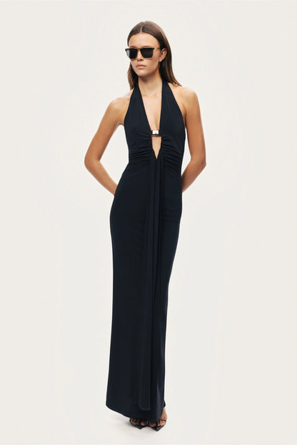 Halter Neck Cut-Out Maxi Dress