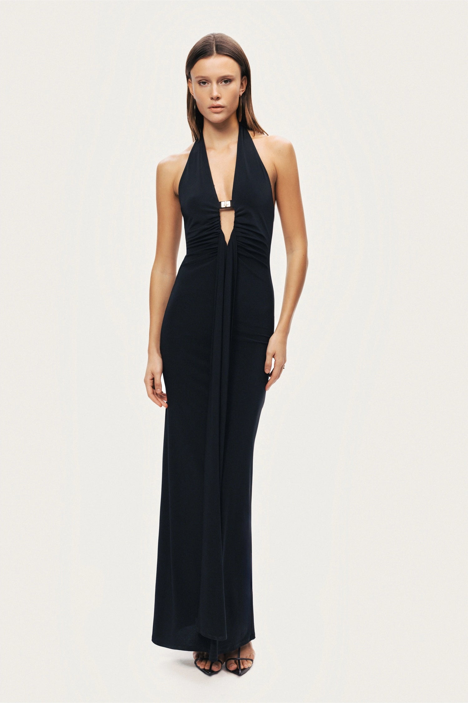 Halter Neck Cut-Out Maxi Dress Nocturne Halter Neck Cut-Out Maxi Dress Nocturne