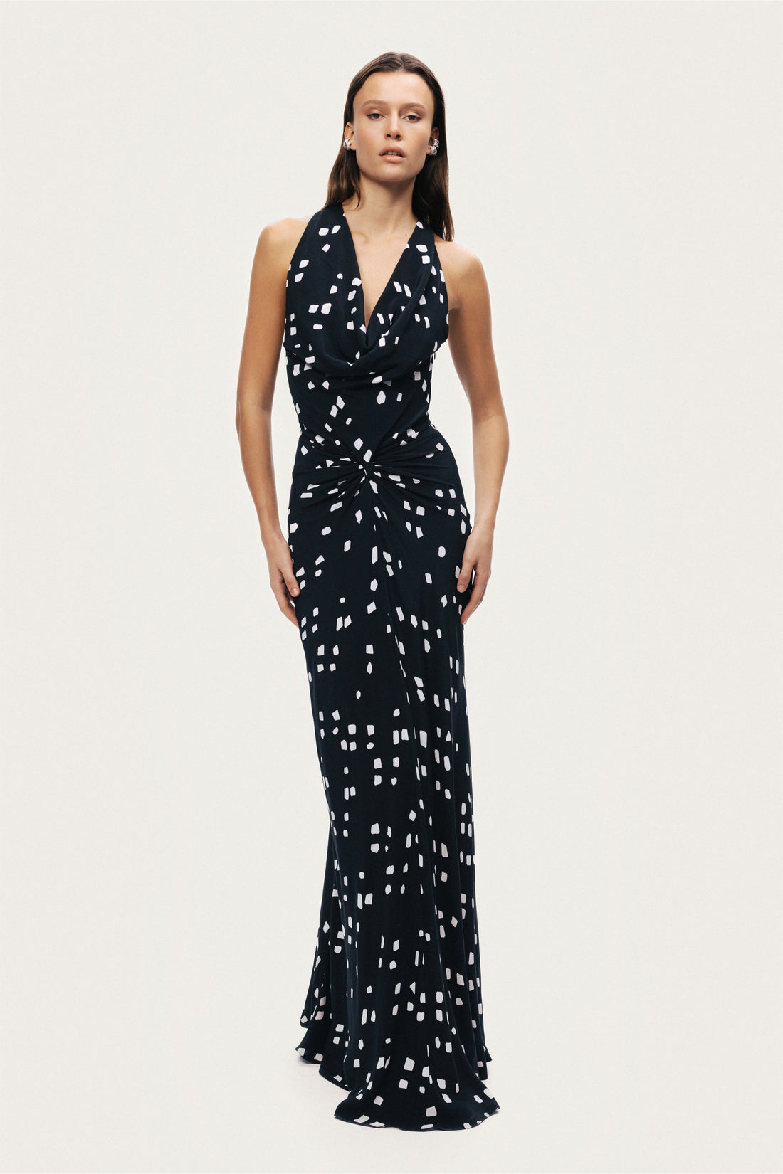 Printed Halter Neck Maxi Dress
