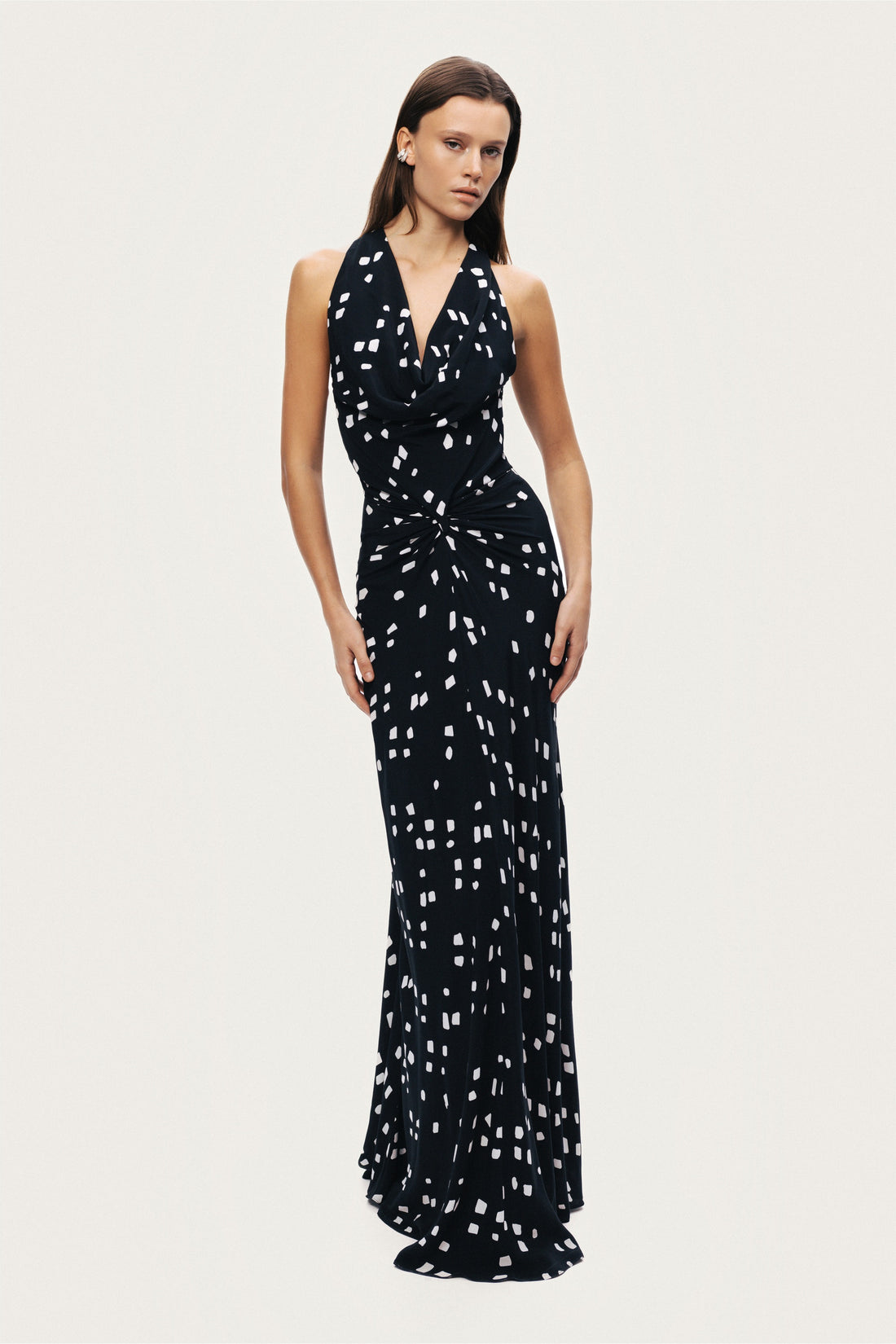 Printed Halter Neck Maxi Dress