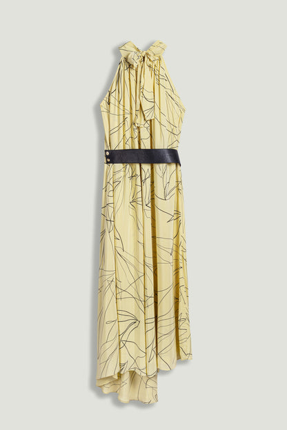 Printed Halter Midi Dress