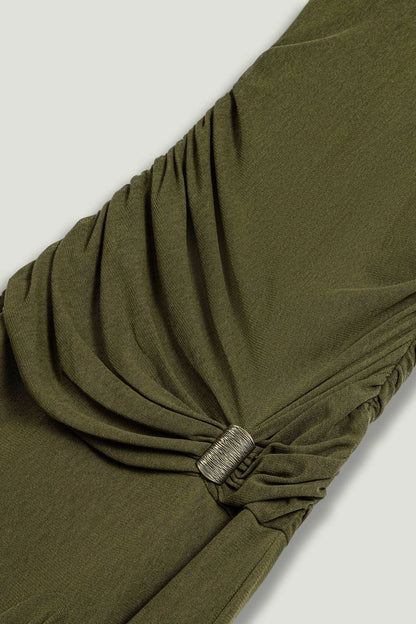 Halter Neck Draped Maxi Dress