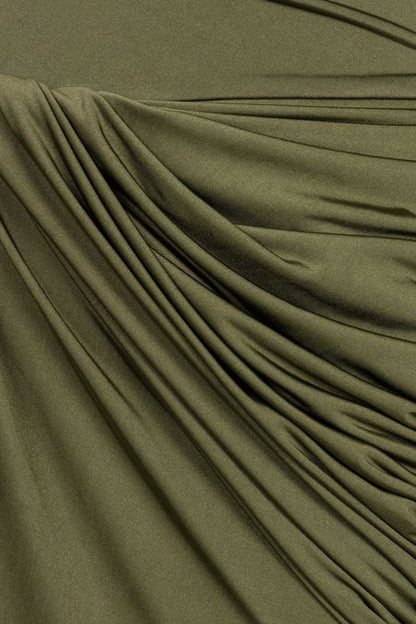 Draped Long Sleeve Maxi Dress