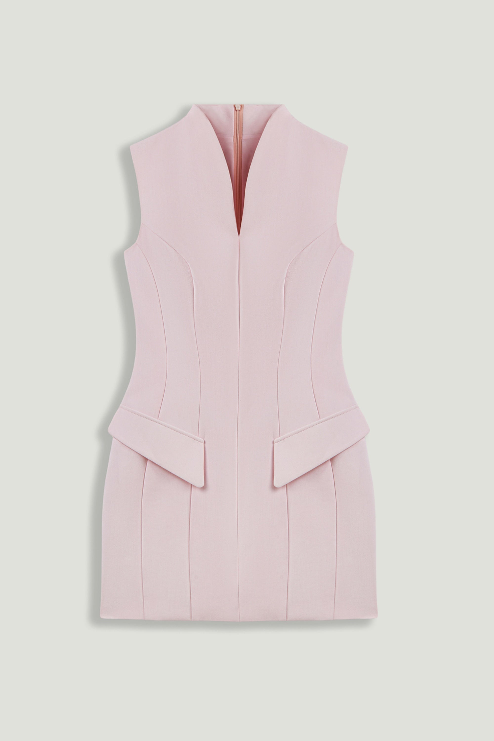 Mandarin Collar Mini Dress