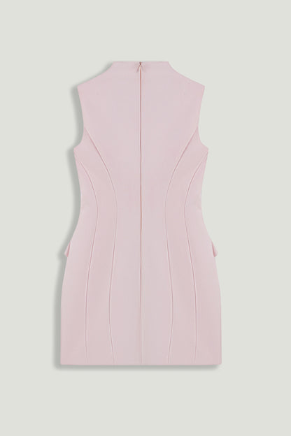 Mandarin Collar Mini Dress