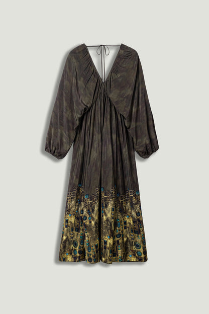 Printed Long Sleeve Maxi Dress