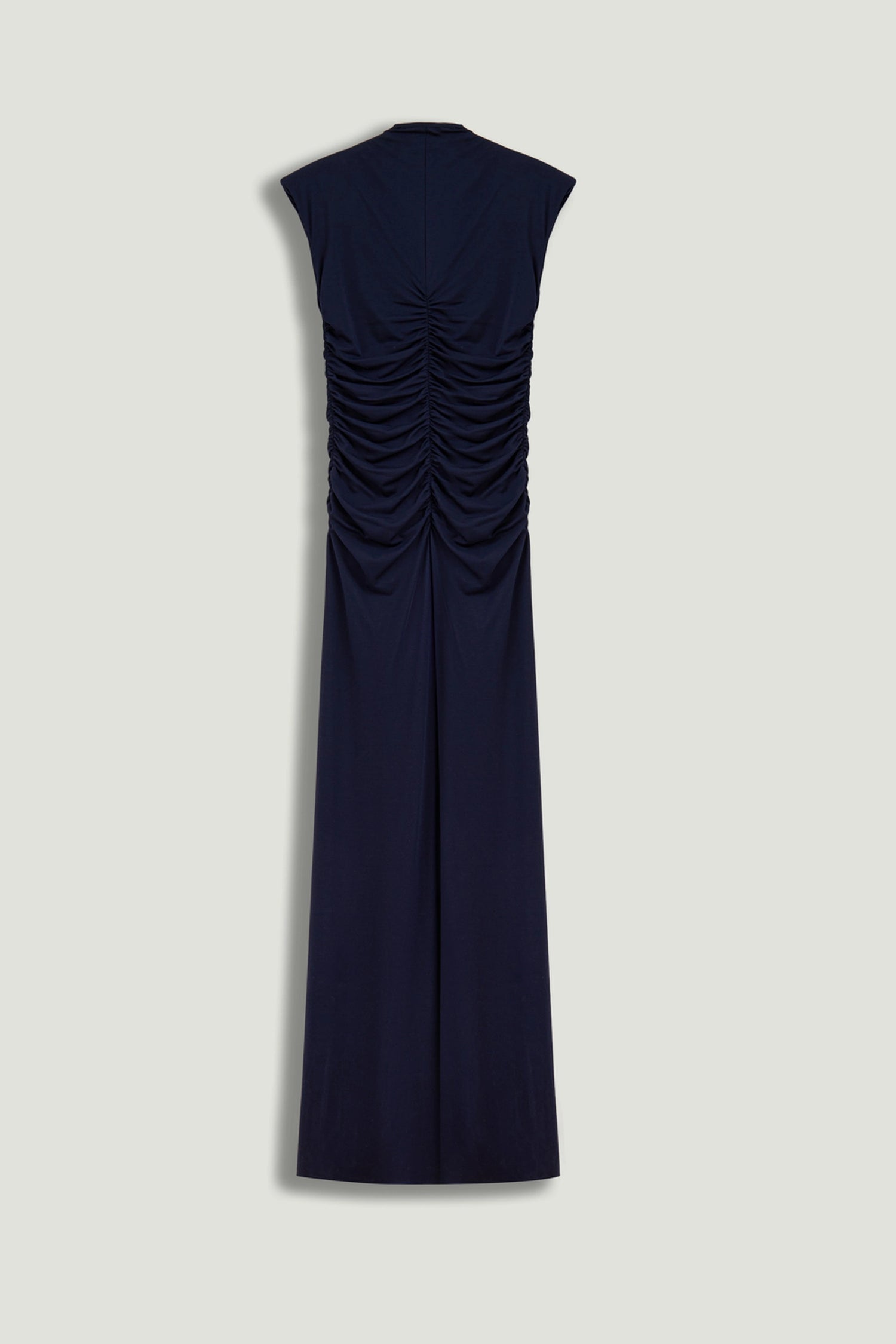 Zip-Front Draped Maxi Dress