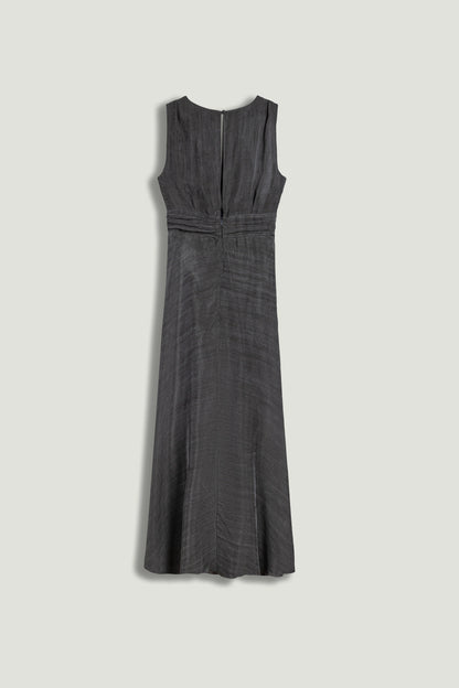 V-Neck Sleeveless Midi Dress