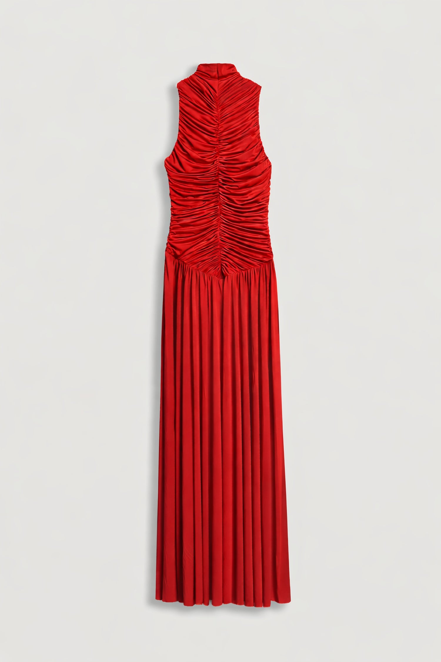nocturne high-neck ruched maxi dress Women's Red Ruched High-Neck Maxi Dress | Large