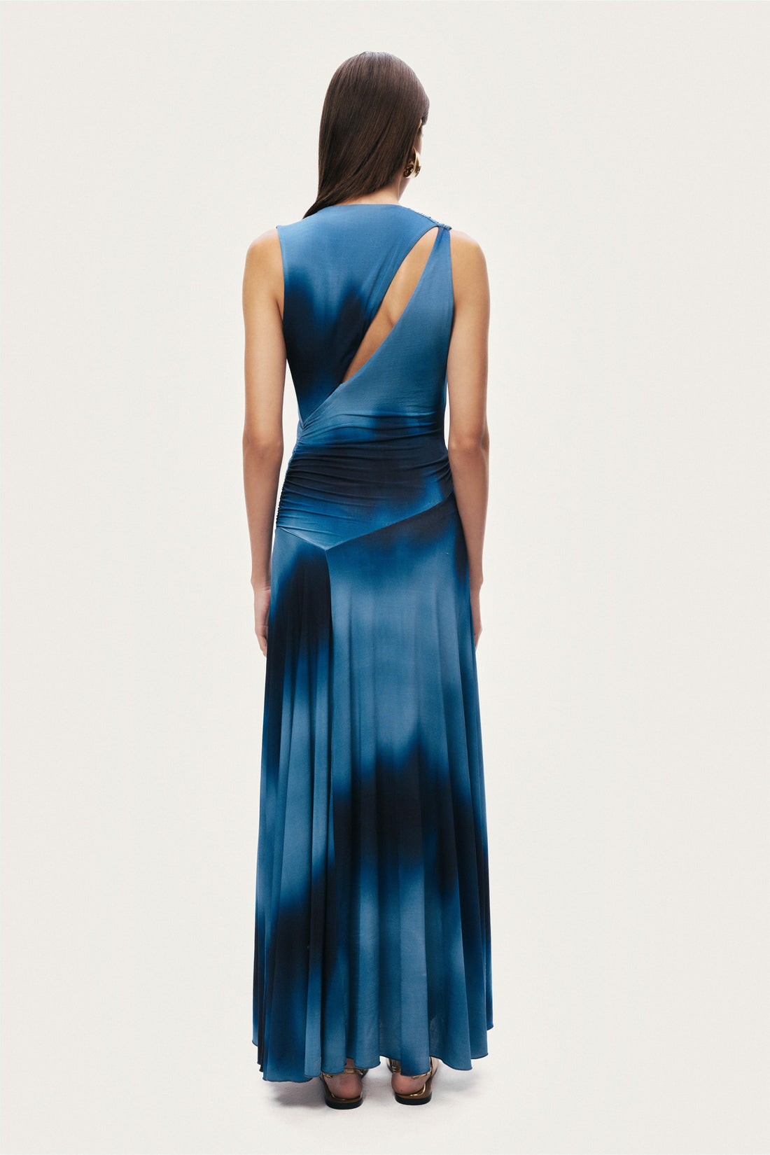 Draped Asymmetric Maxi Dress