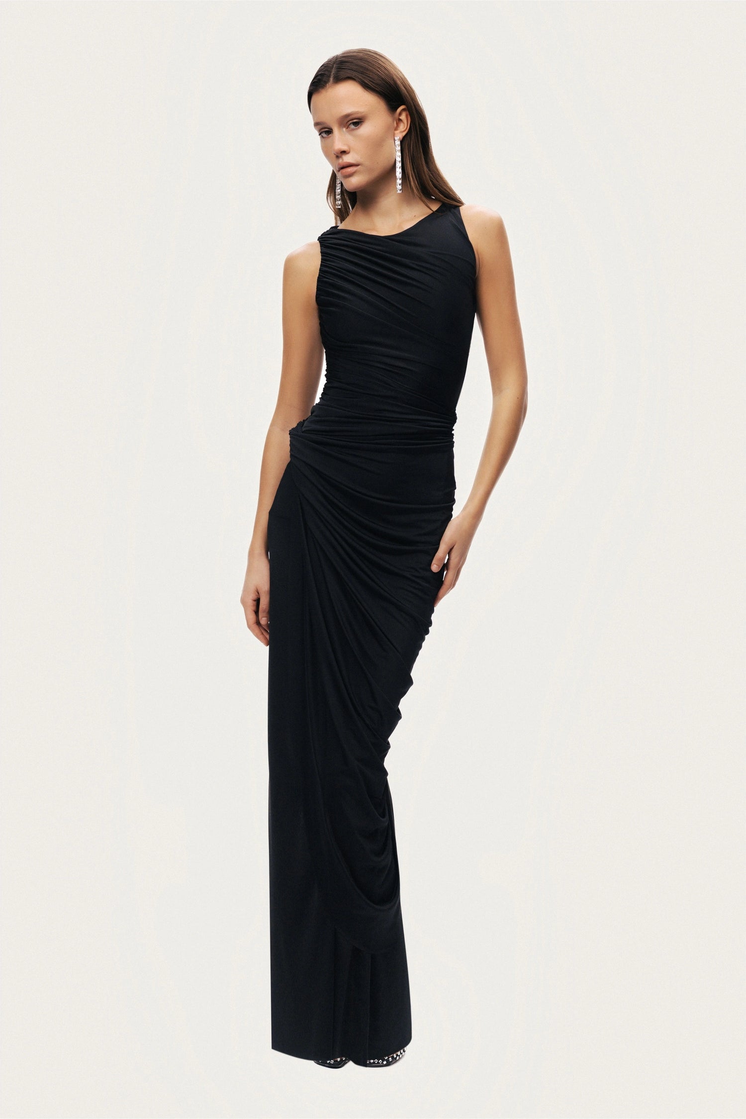 Draped Sleeveless Maxi Dress Draped Sleeveless Maxi Dress
