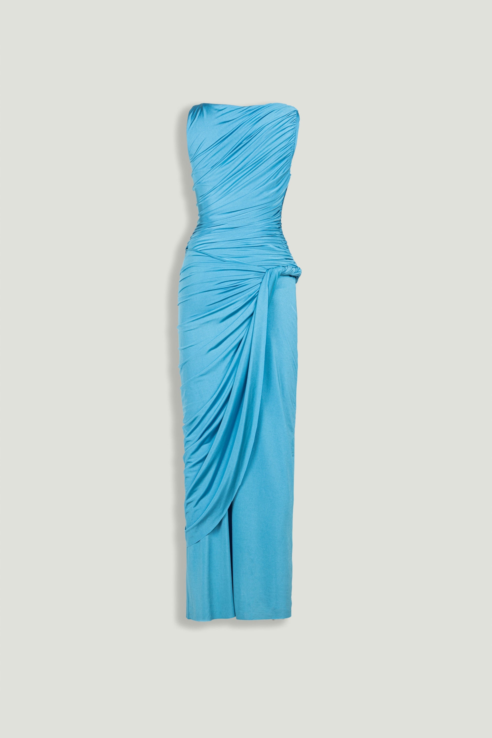 Draped Sleeveless Midi Dress