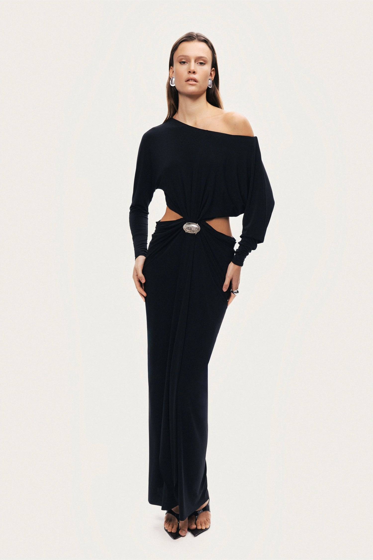 One-Shoulder Cut-Out Maxi Dress