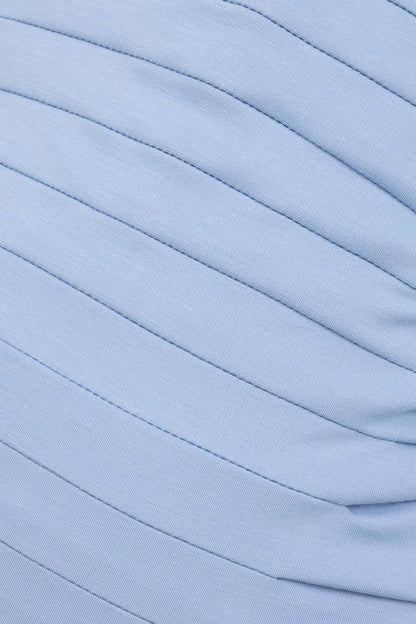 Ruched High-Neck Maxi Dress