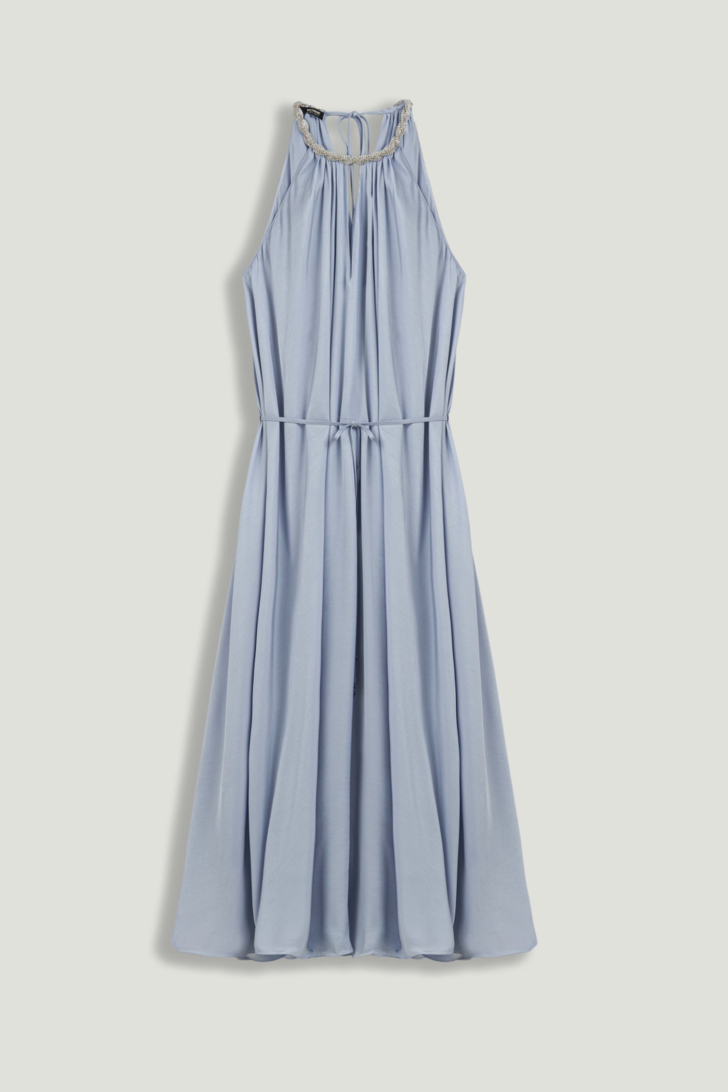 Embellished Halter Neck Midi Dress