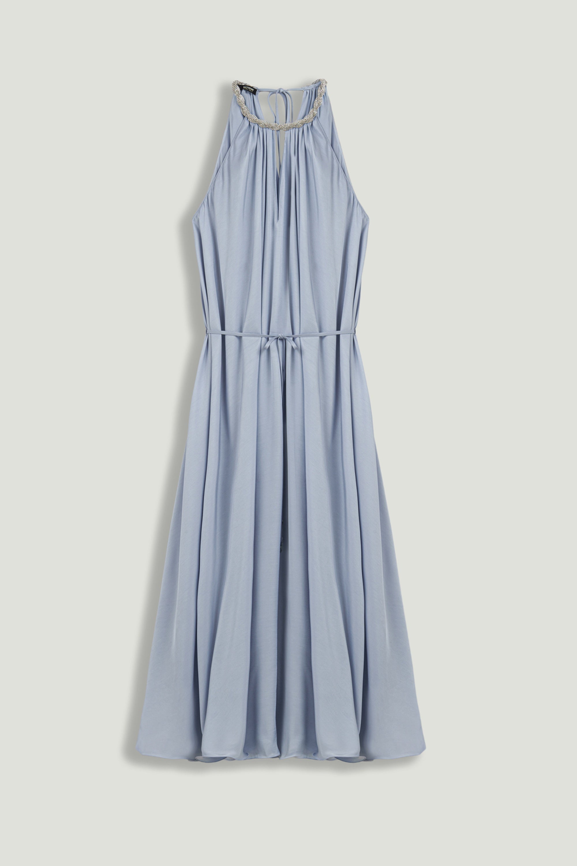 Embellished Halter Neck Midi Dress