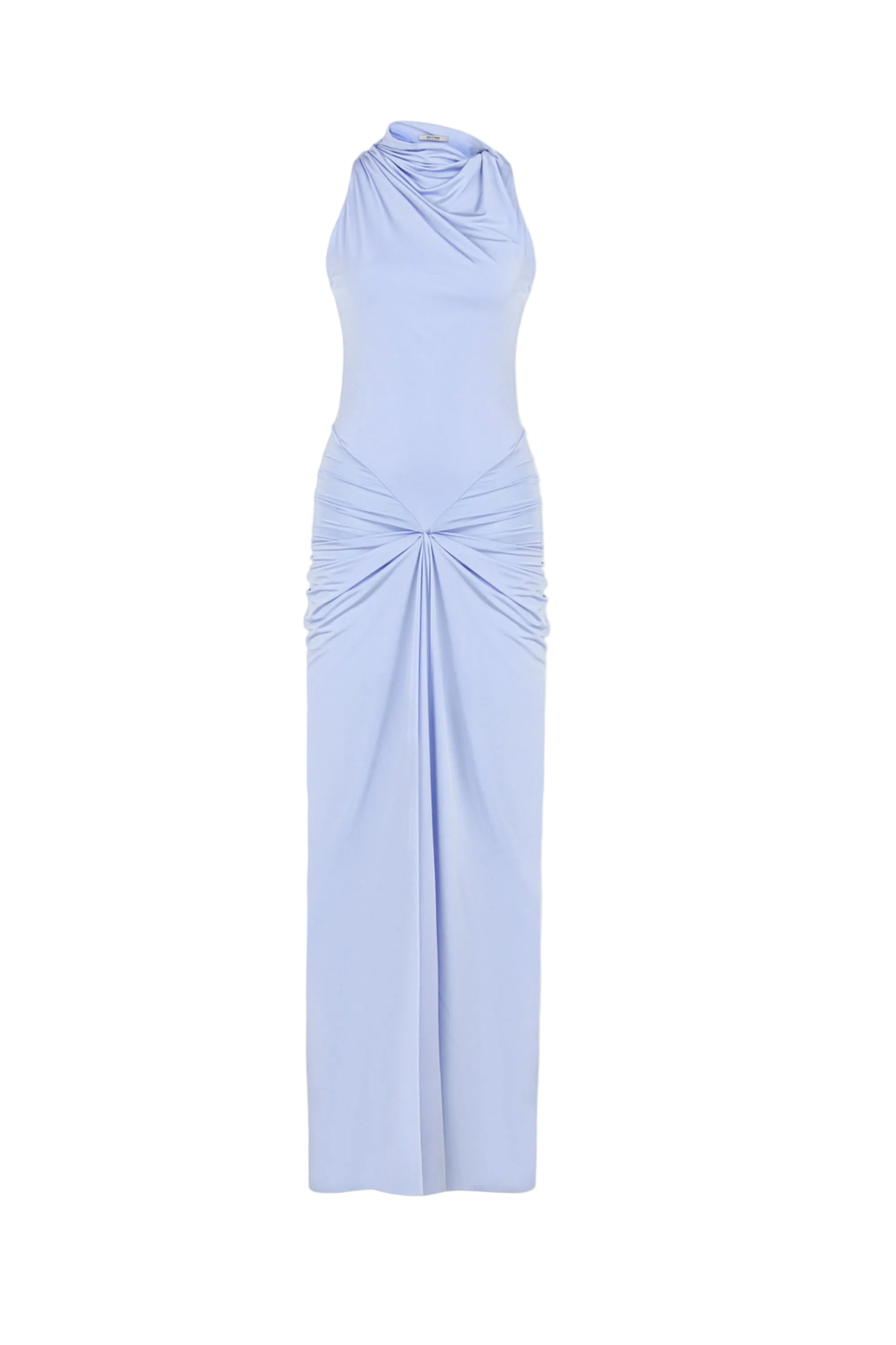 Draped Halter Neck Ruched Maxi Dress