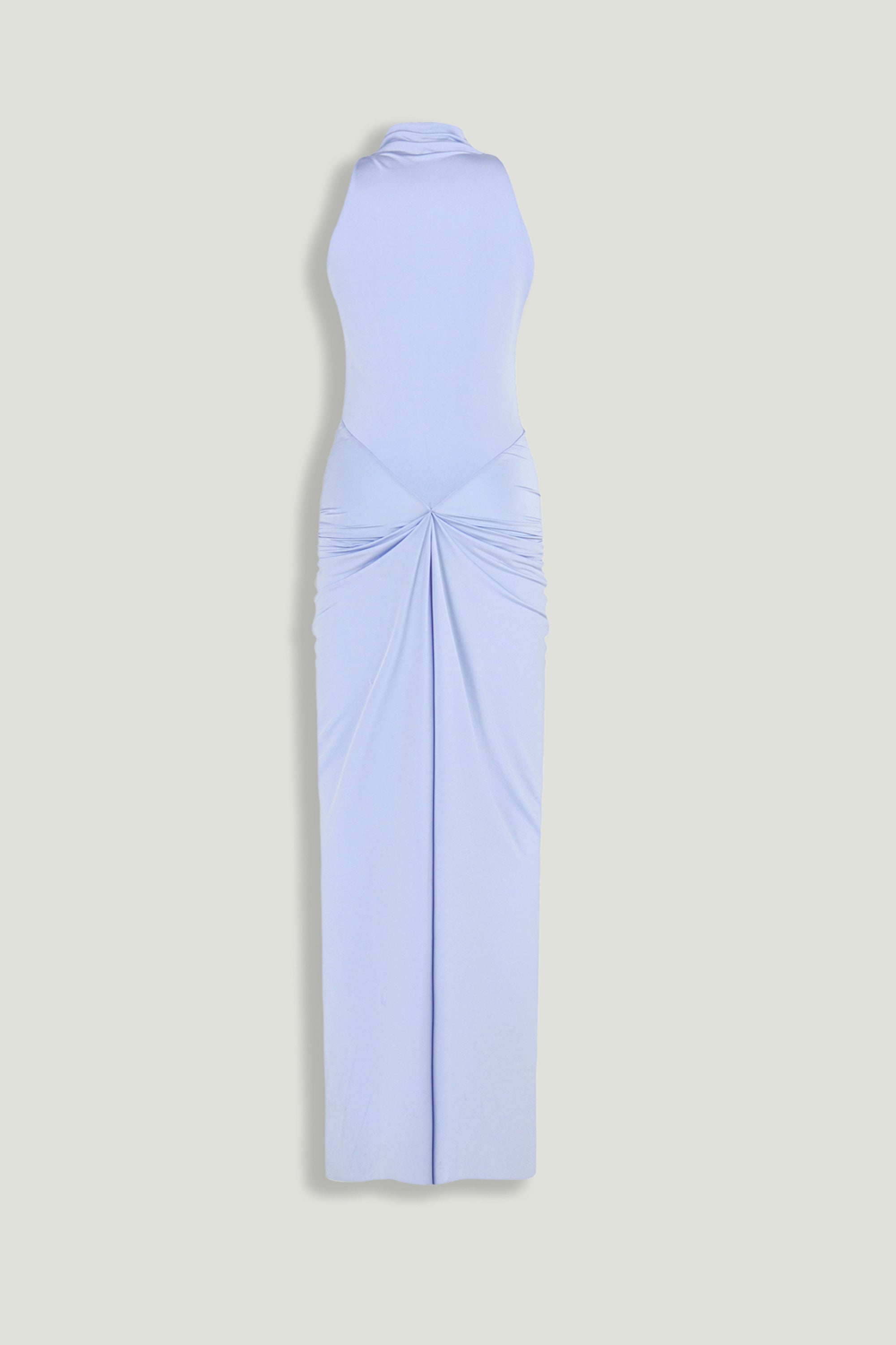 Draped Halter Neck Ruched Maxi Dress