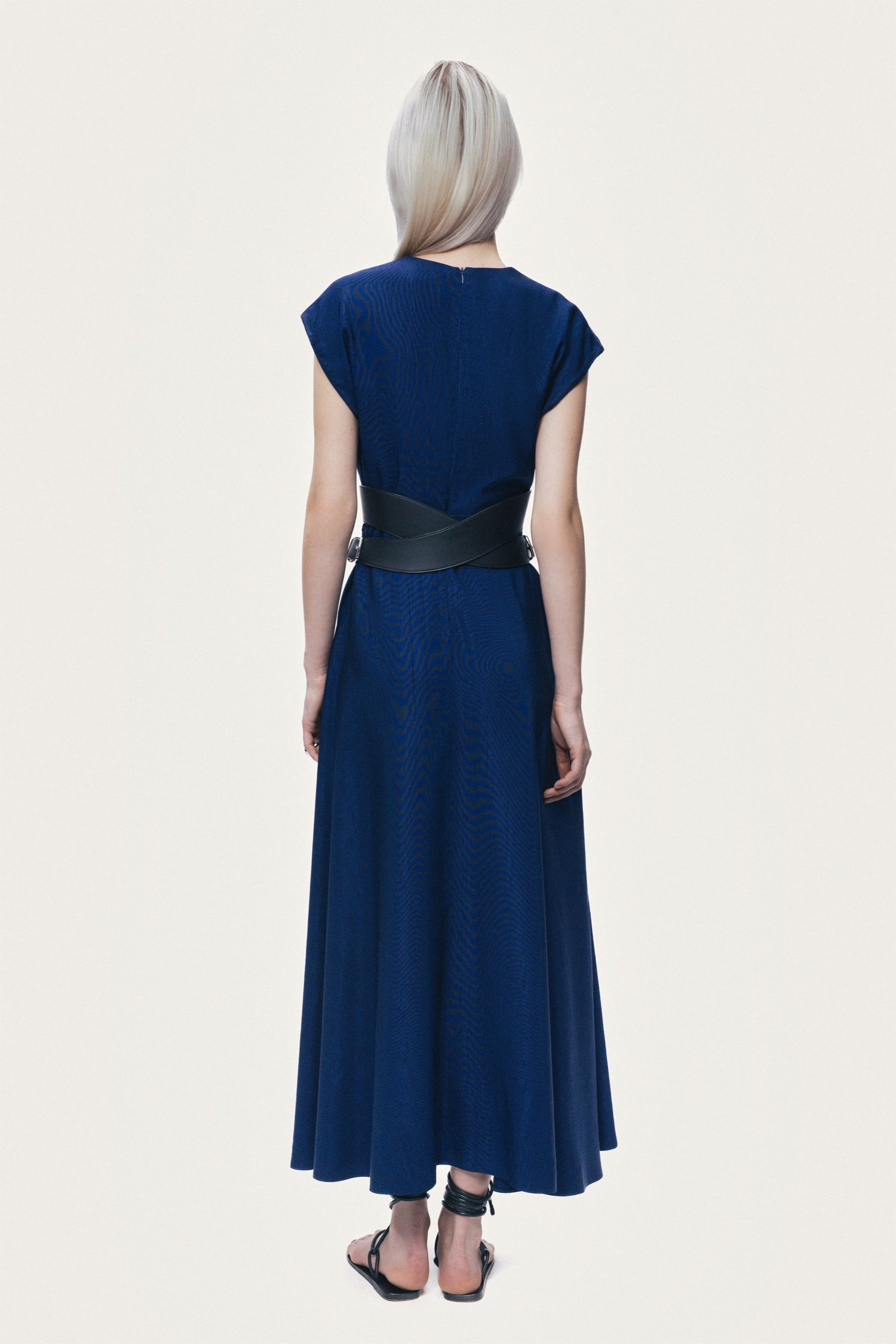 v neck belted midi dress V-Neck Belted Midi Dress
