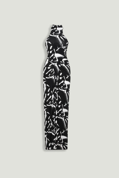 Printed Halter Maxi Dress
